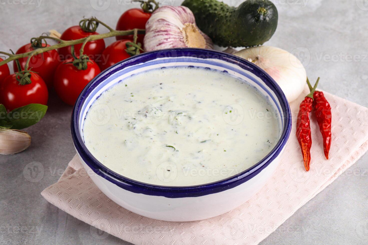 Traditional delicious appetizer tzatziki photo