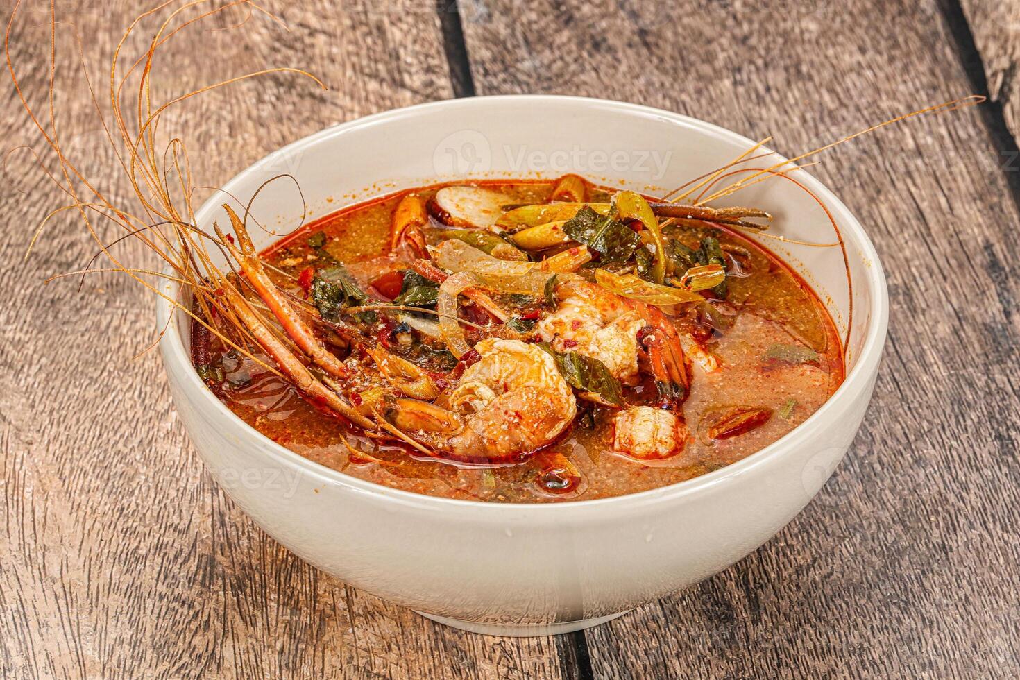 Thai traditional cuisine - Tom Yum soup photo