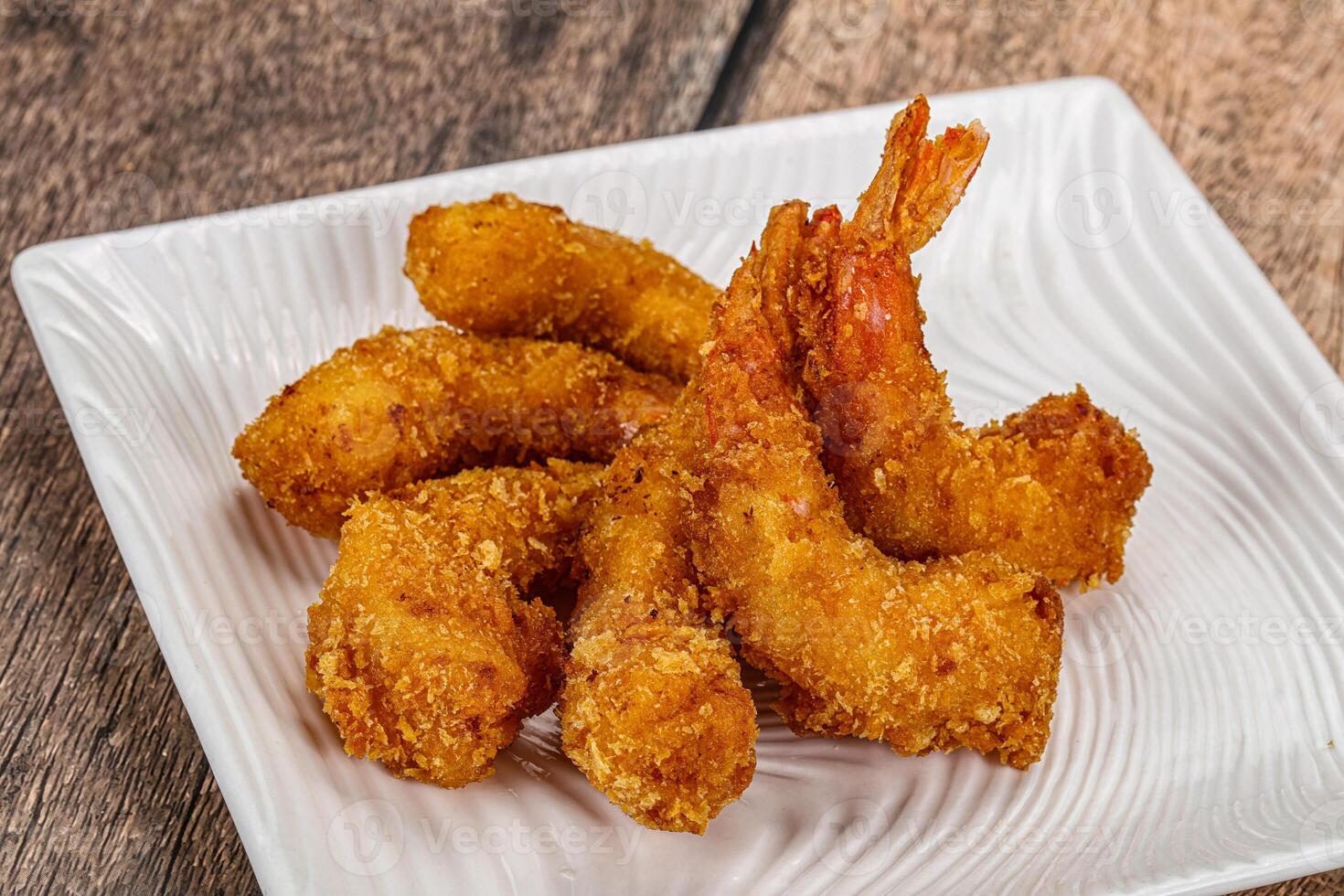 Delicous crispy shrimps appetizer snack photo