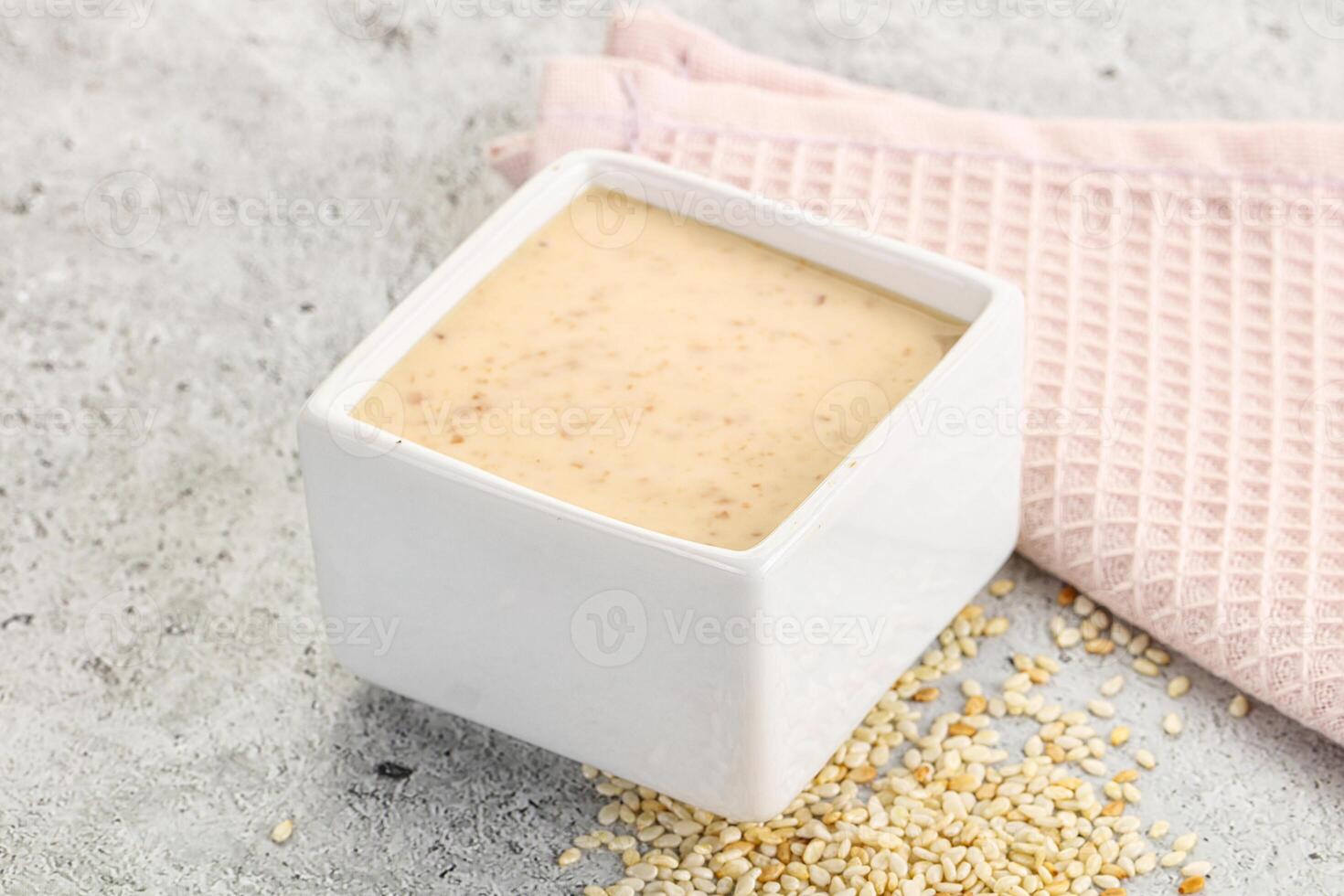 Sesame sauce in the bowl photo