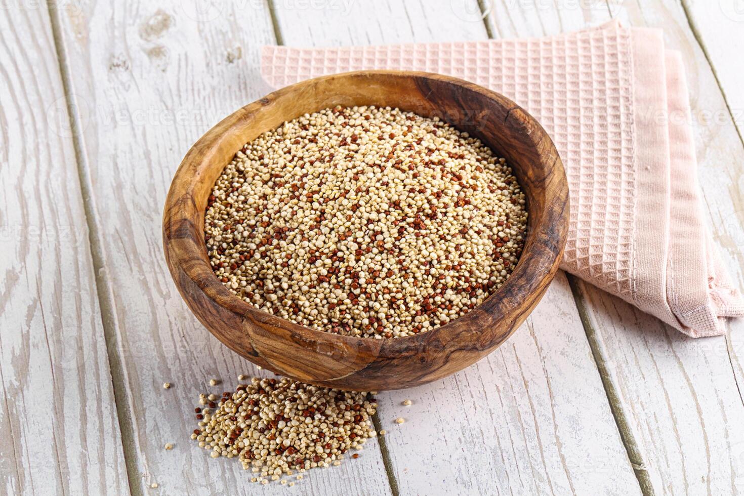 Raw dry quinoa cereal grain photo