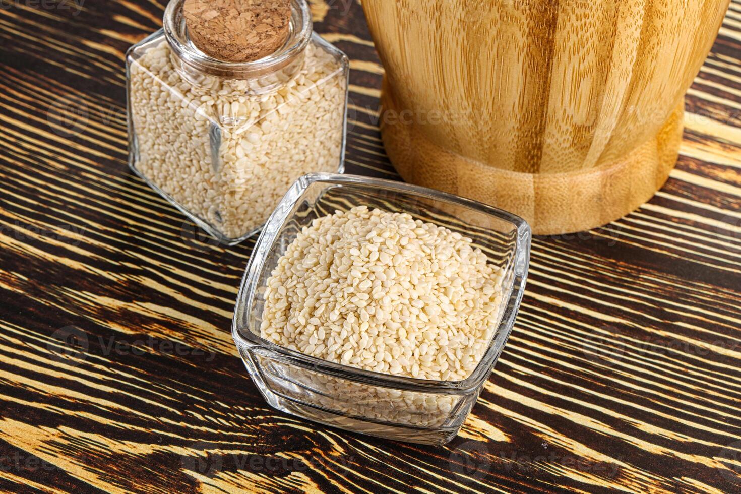 Sesame seeds heap in the bowl photo