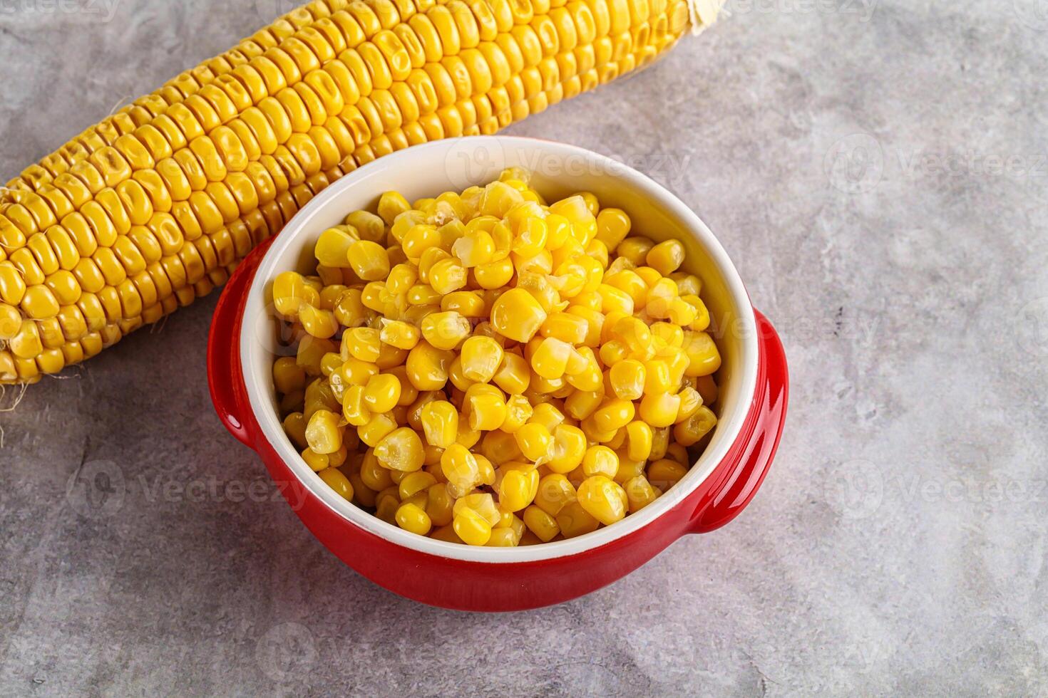 Marinated corn in the bowl photo