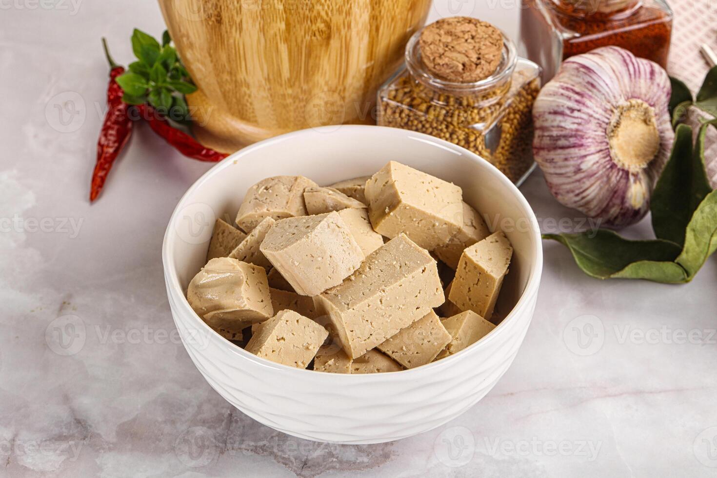 Vegan cuisine - organic tofu cheese photo