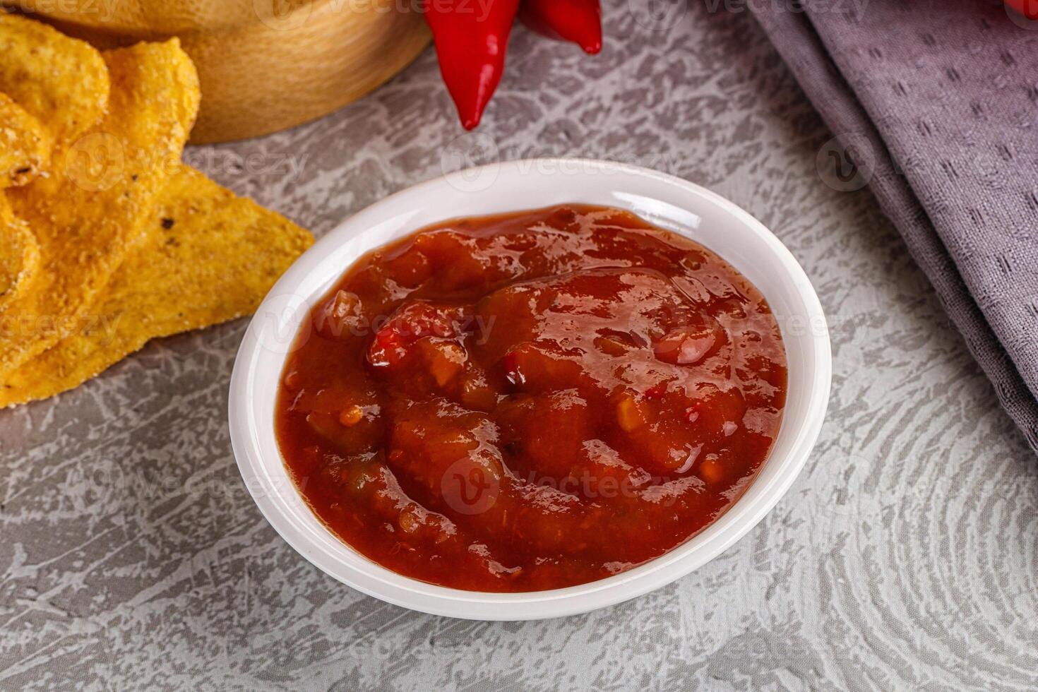 Spicy mexican sauce Salsa dip photo