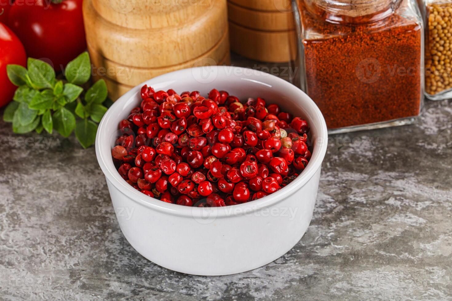 Red pepper corn aroma seeds photo