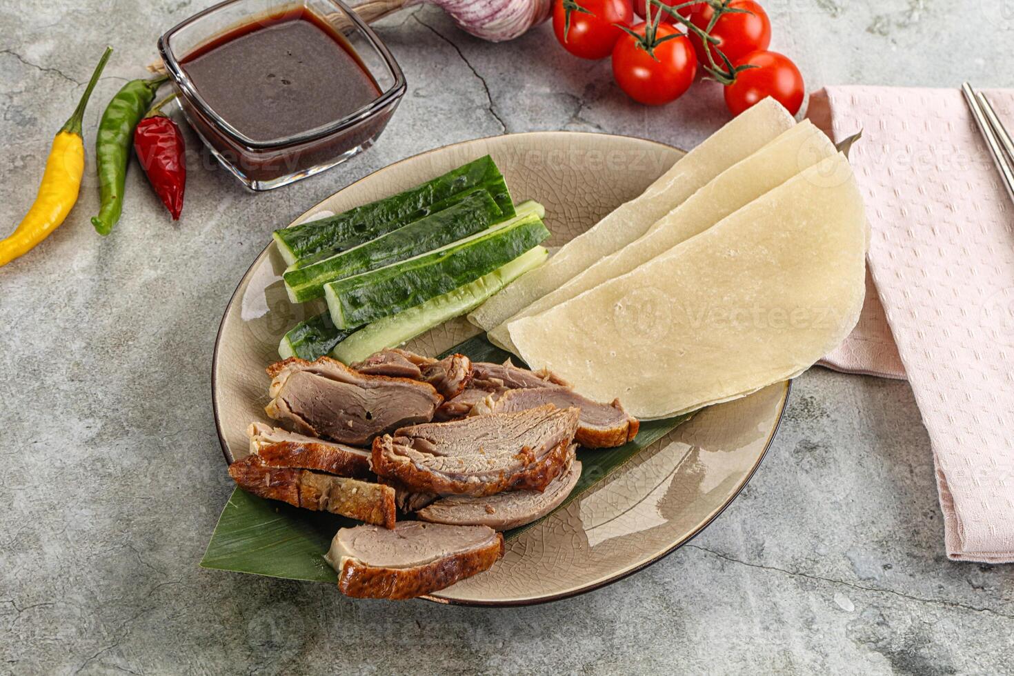Chinese cuisine - roasted duck breast photo