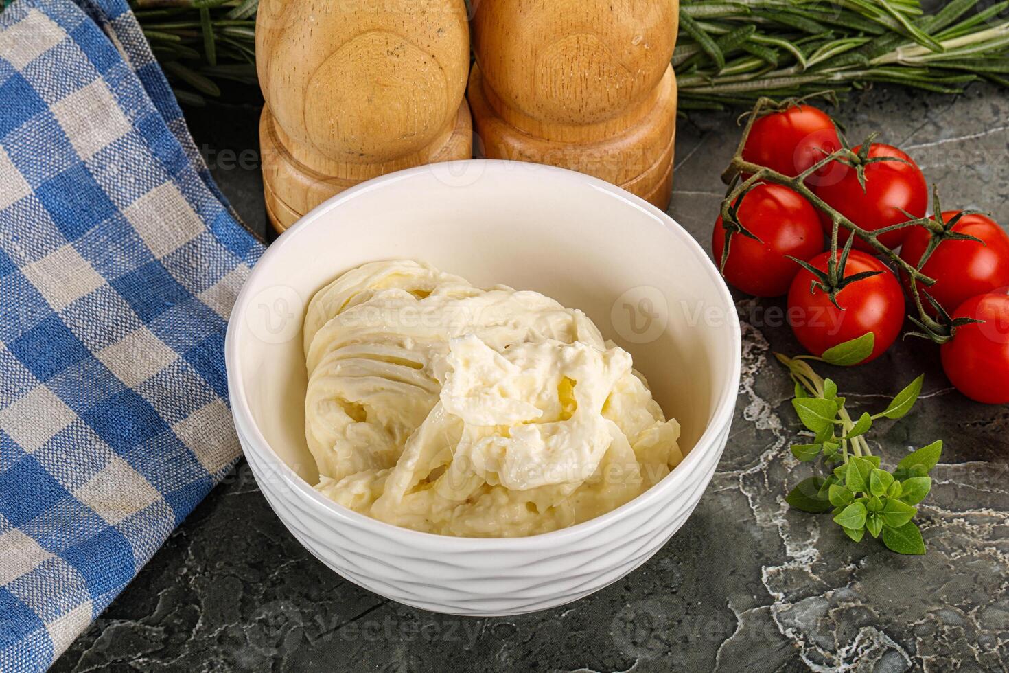 Italian delicous stracciatella cheese photo
