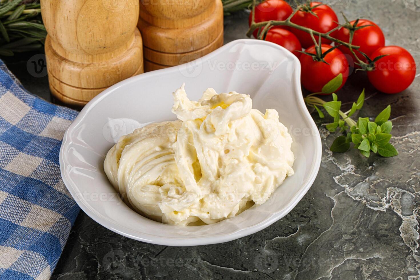 Italian delicous stracciatella cheese photo