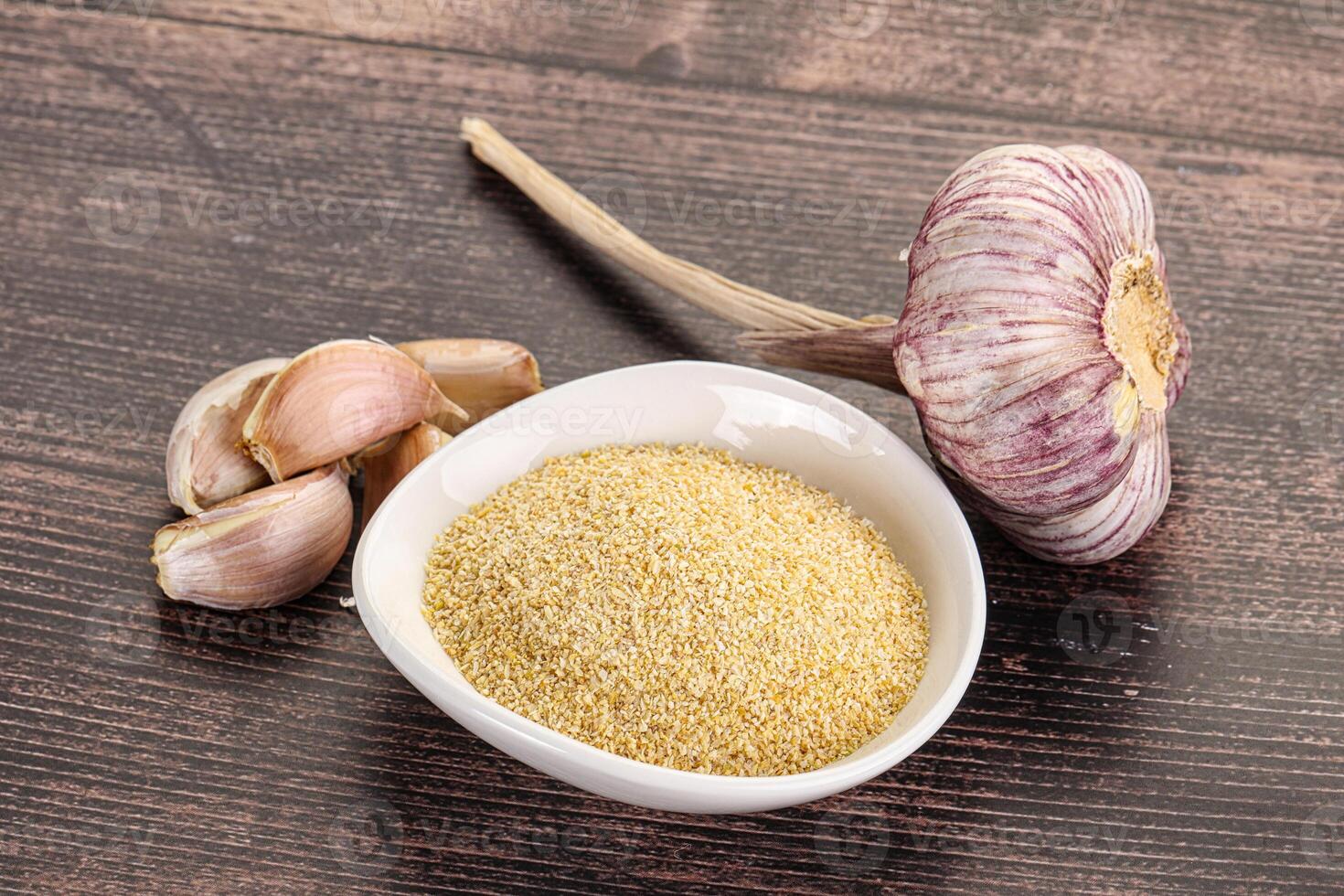 Dry granulated garlic aroma seasoning photo