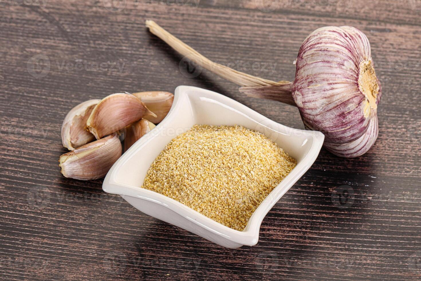 Dry granulated garlic aroma seasoning photo