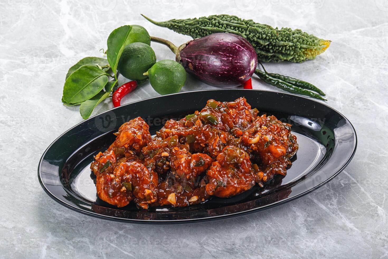 Chinese cuisine - Chicken manchurian gravy photo
