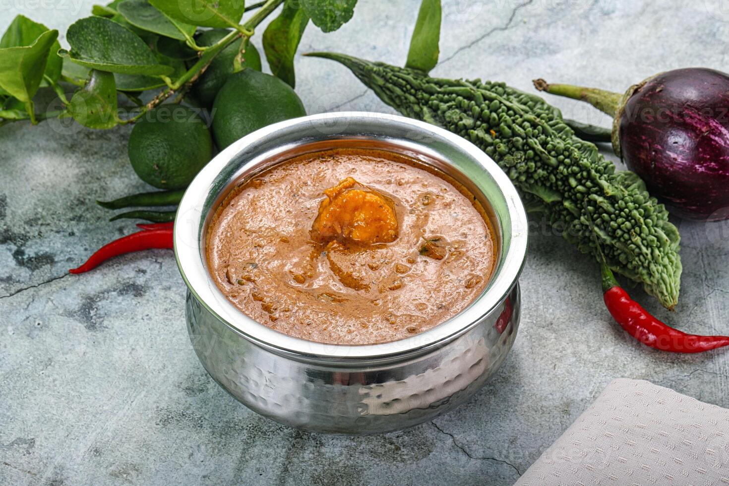 Indian cuisine - Masala with prawn photo