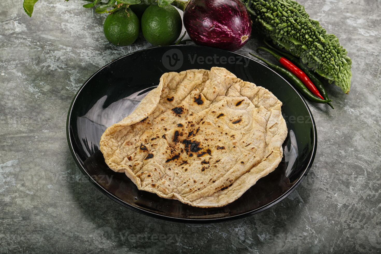 Indian traditional tandori bread - Roti photo