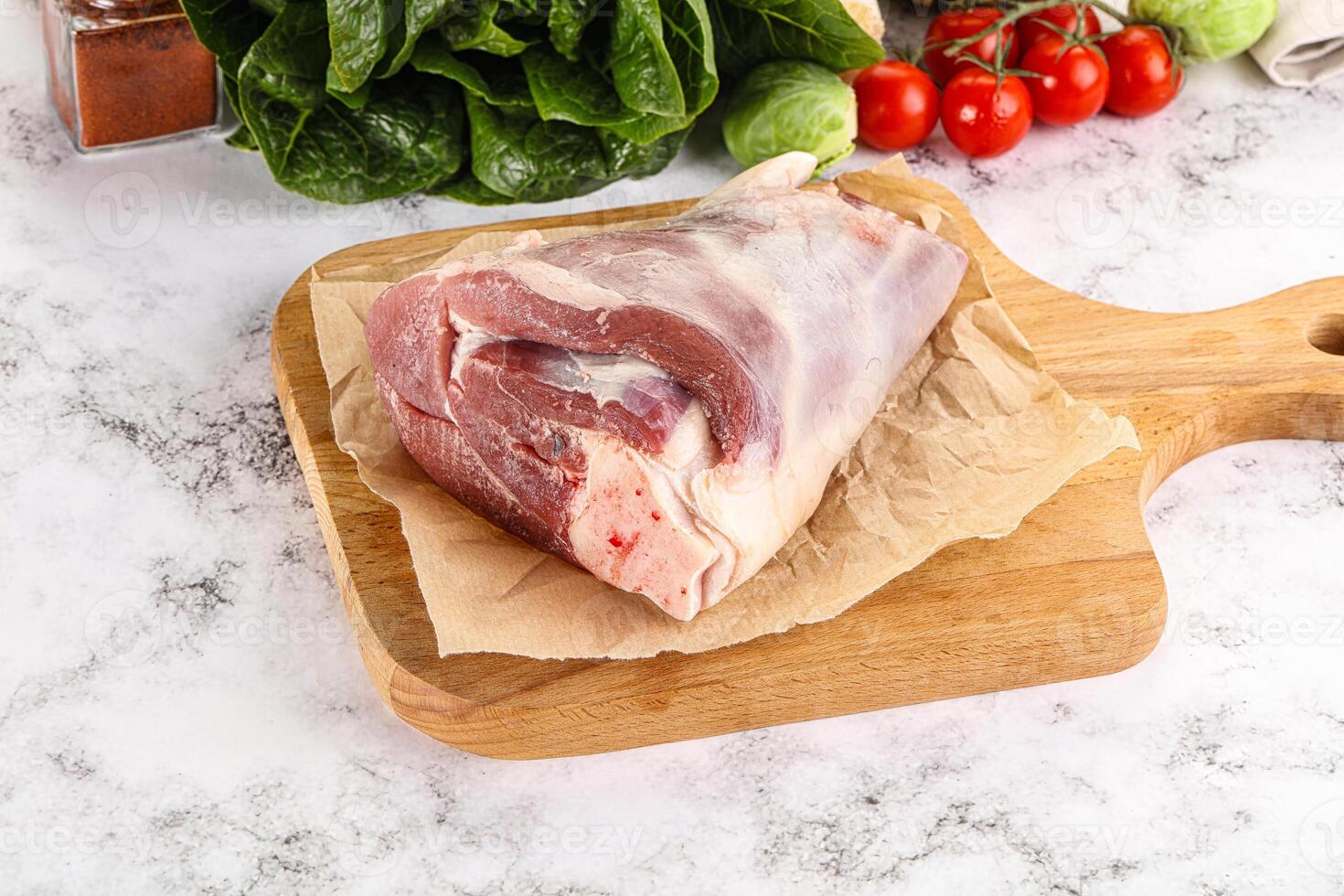 Raw lamb shank for cooking photo