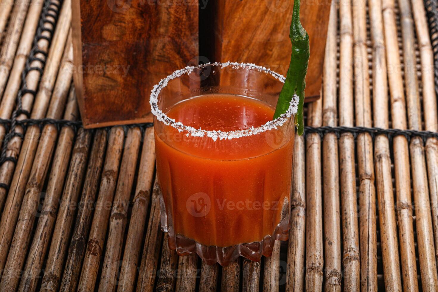 Bloody Mary cocktail vodka with tomato juice photo