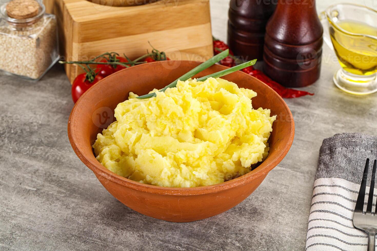 Mashed potato Puree with butter photo