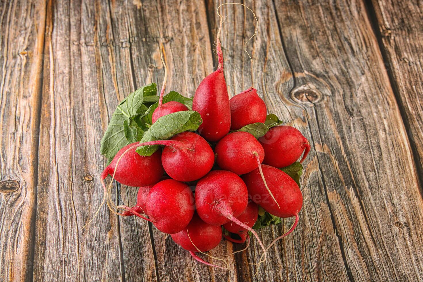 Heap ripe fresh red radish photo