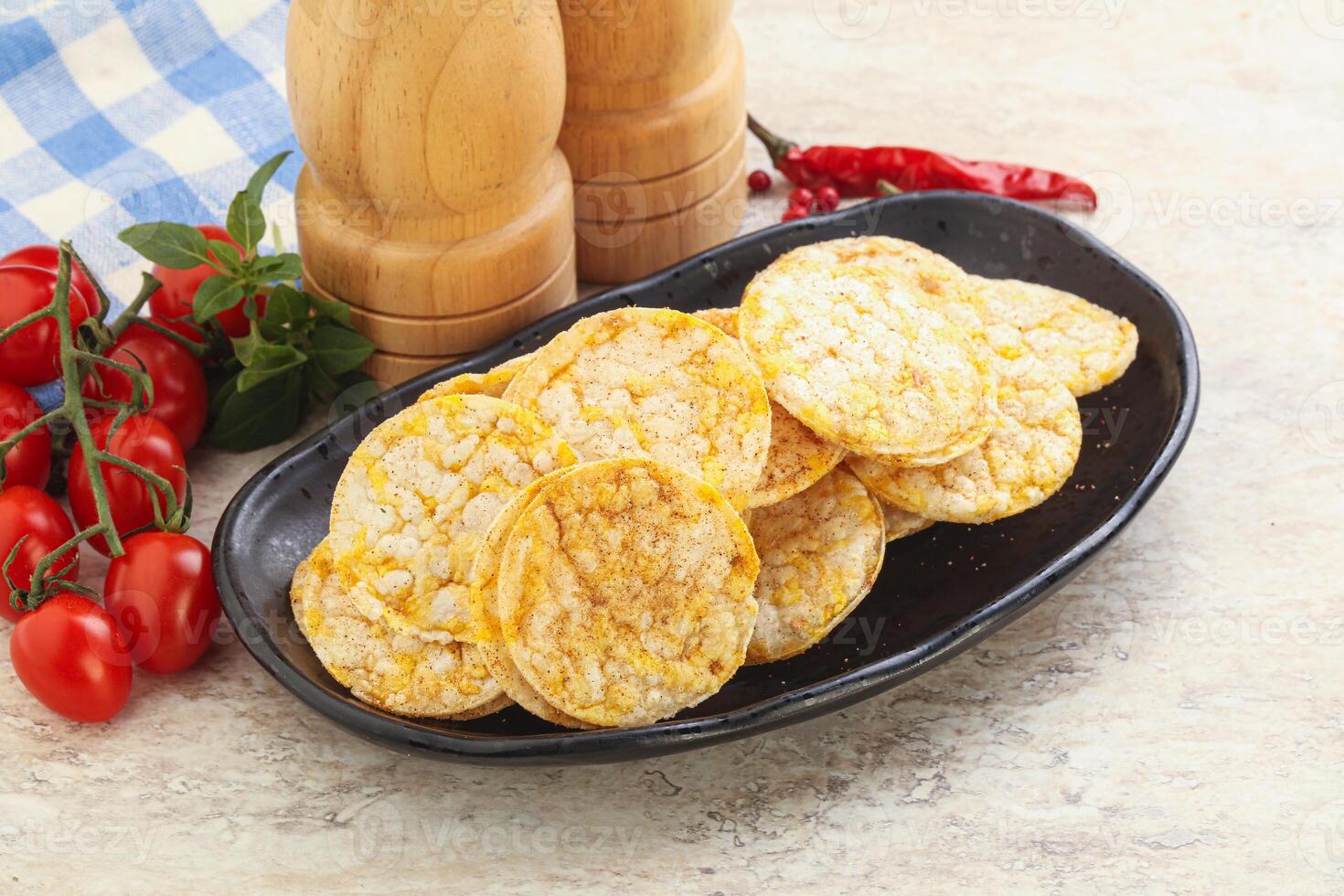 Natural organic grain rice chips photo