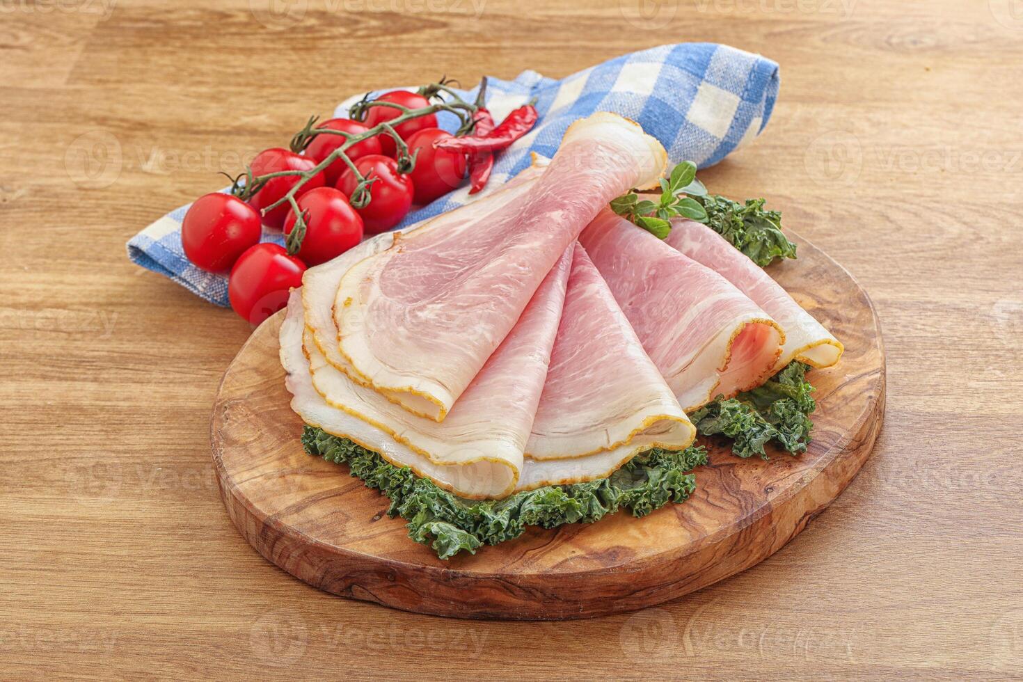 Pork ham snack over board photo