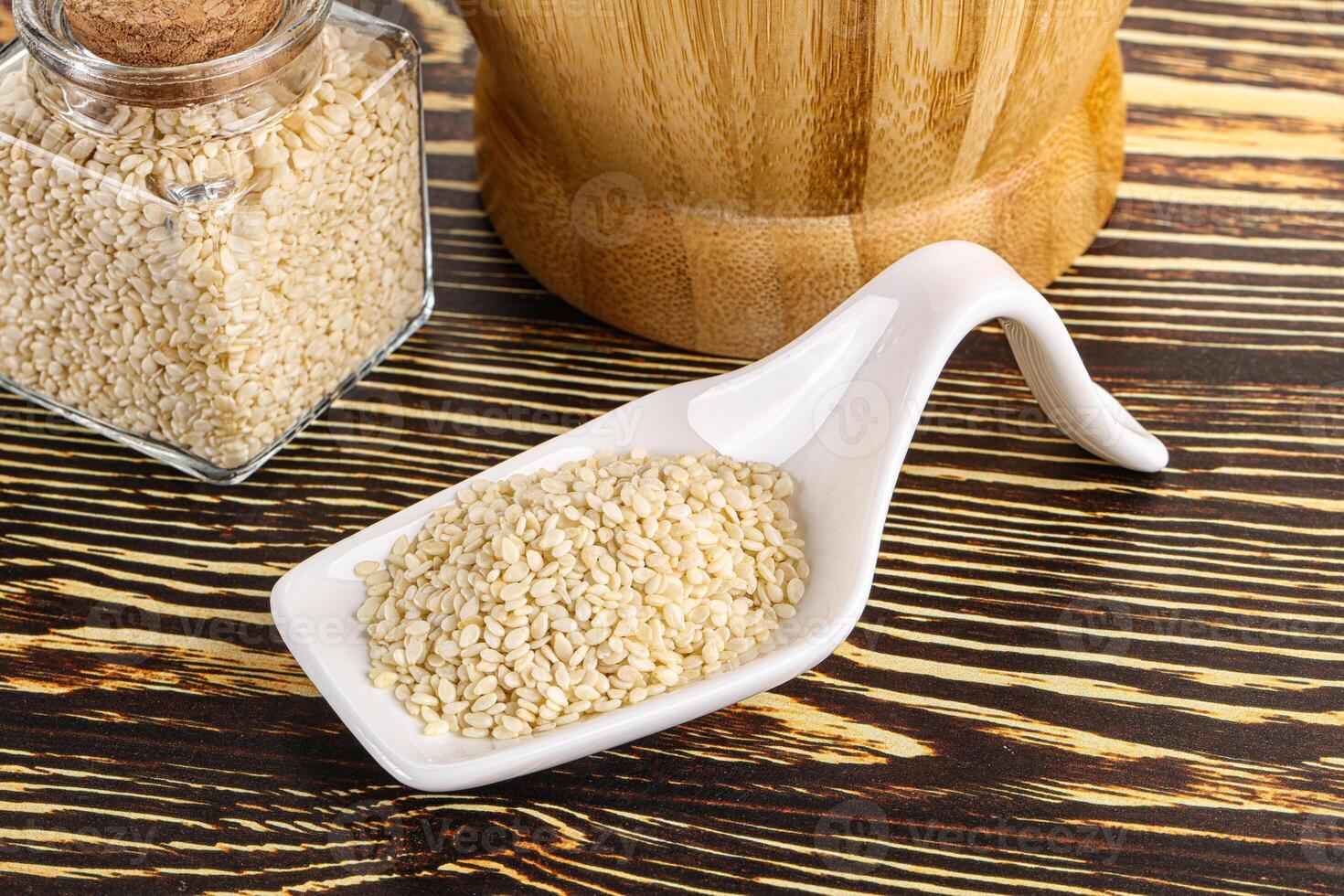 Sesame seeds heap in the bowl photo