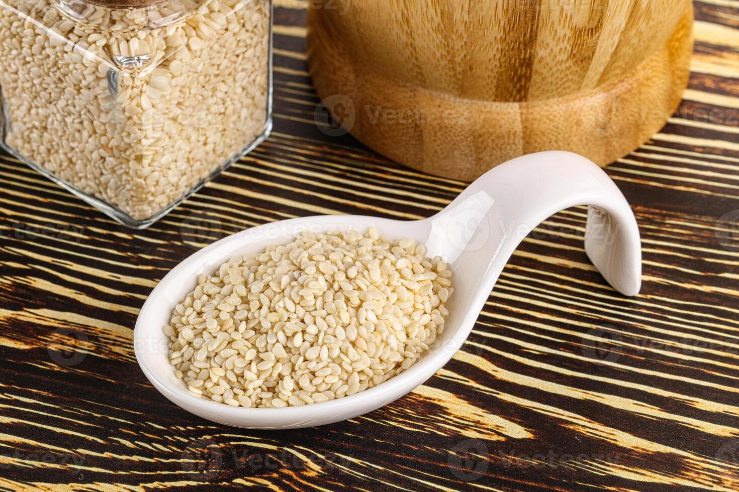 Sesame seeds heap in the bowl photo