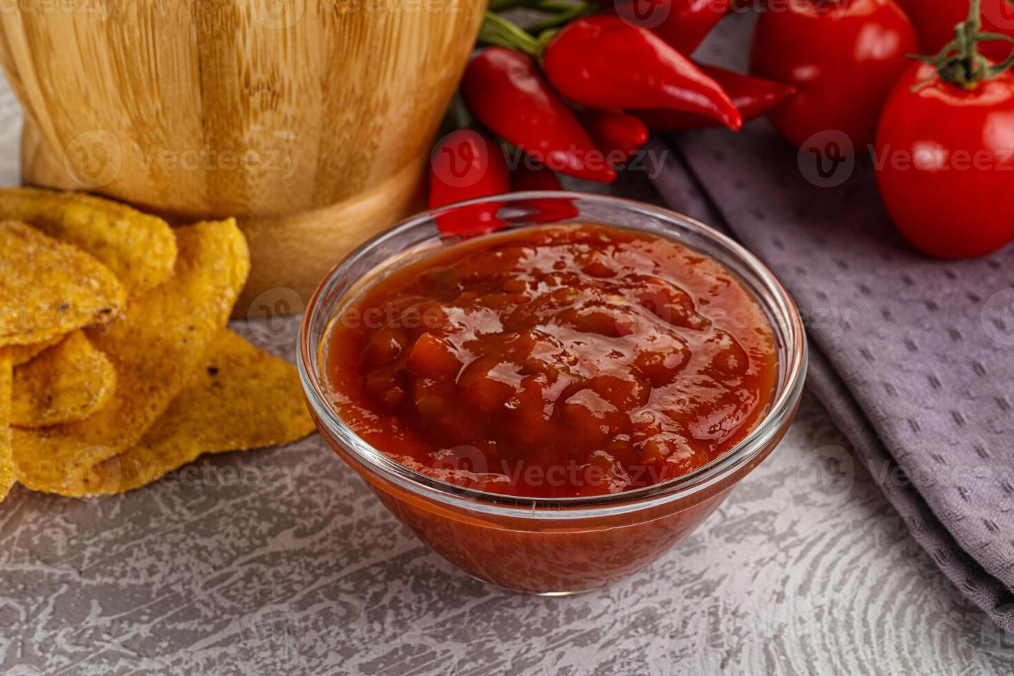 Spicy mexican sauce Salsa dip photo