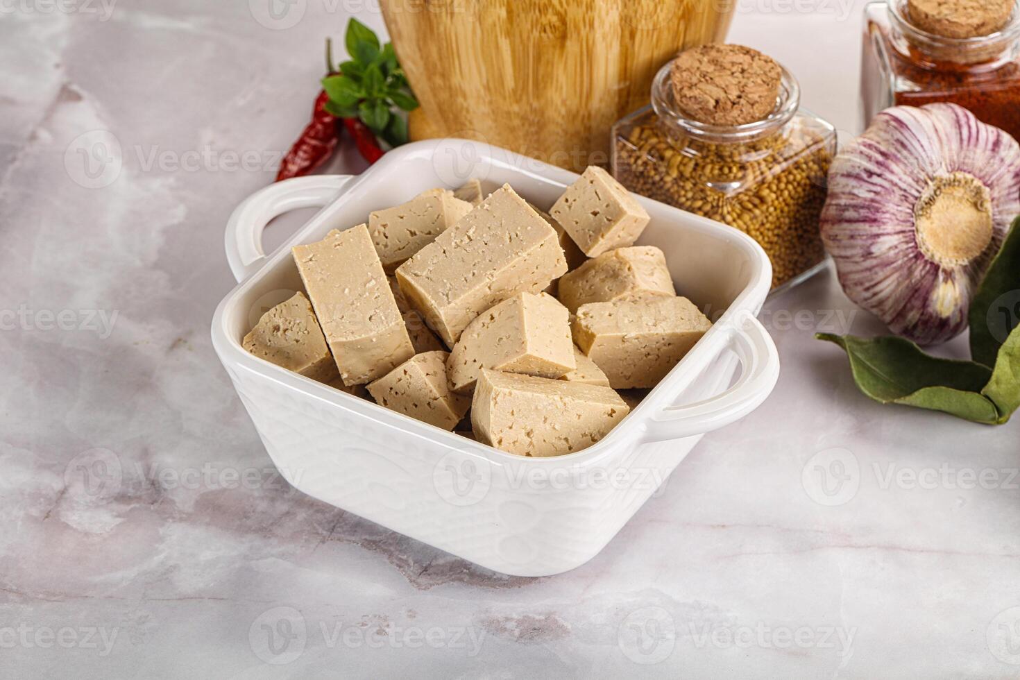 Vegan cuisine - organic tofu cheese photo