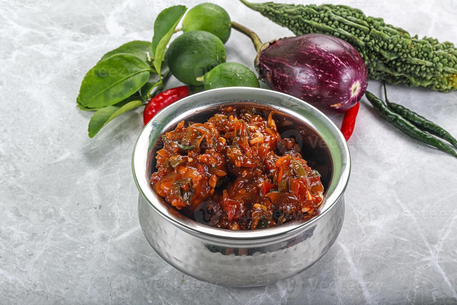 Chinese cuisine - Chicken manchurian gravy photo