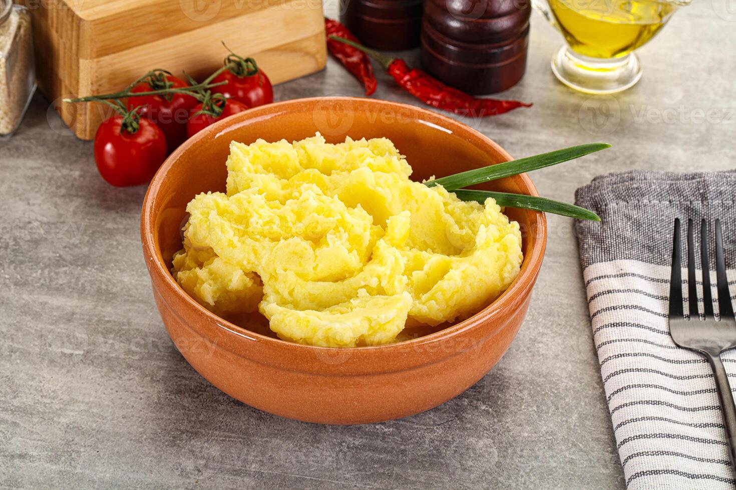 Mashed potato Puree with butter photo