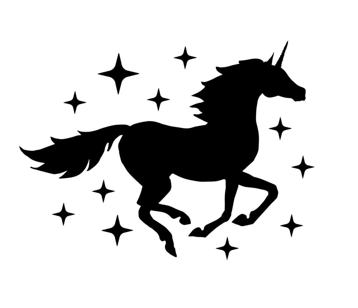 Vector flat unicorn silhouette