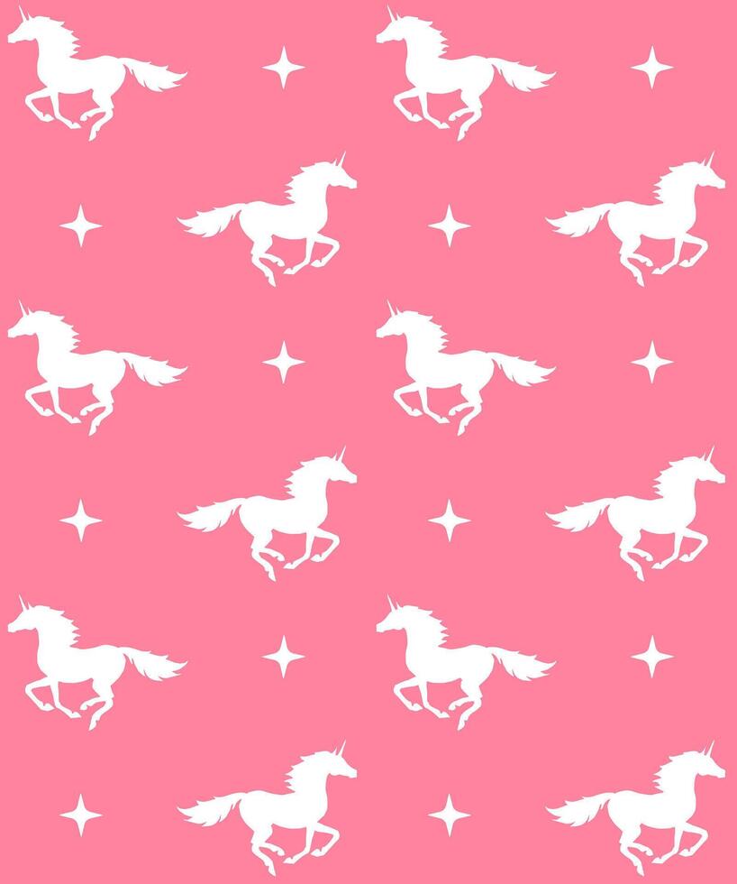 Vector seamless pattern of flat unicorn silhouette