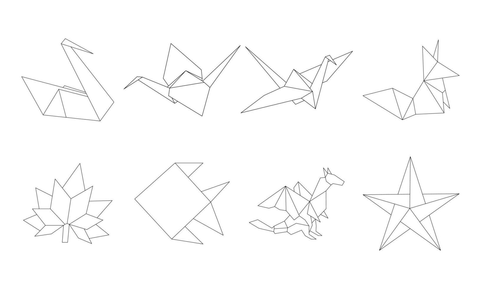 origami línea arte, icono elementos ilustración vector