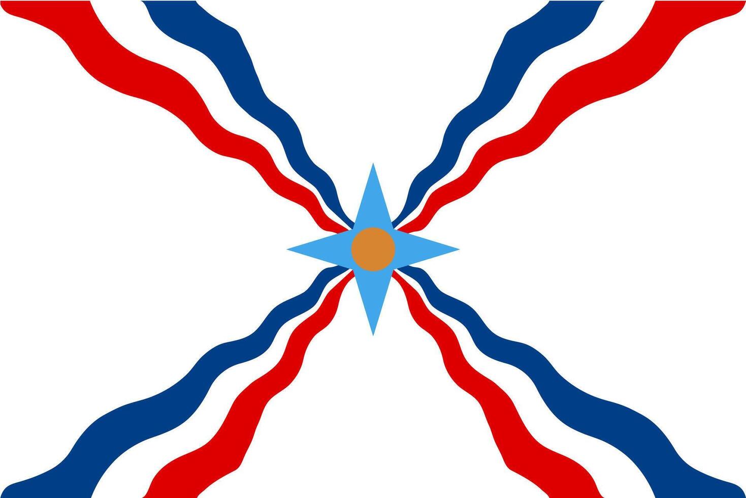 Flag of the Assyrians vector
