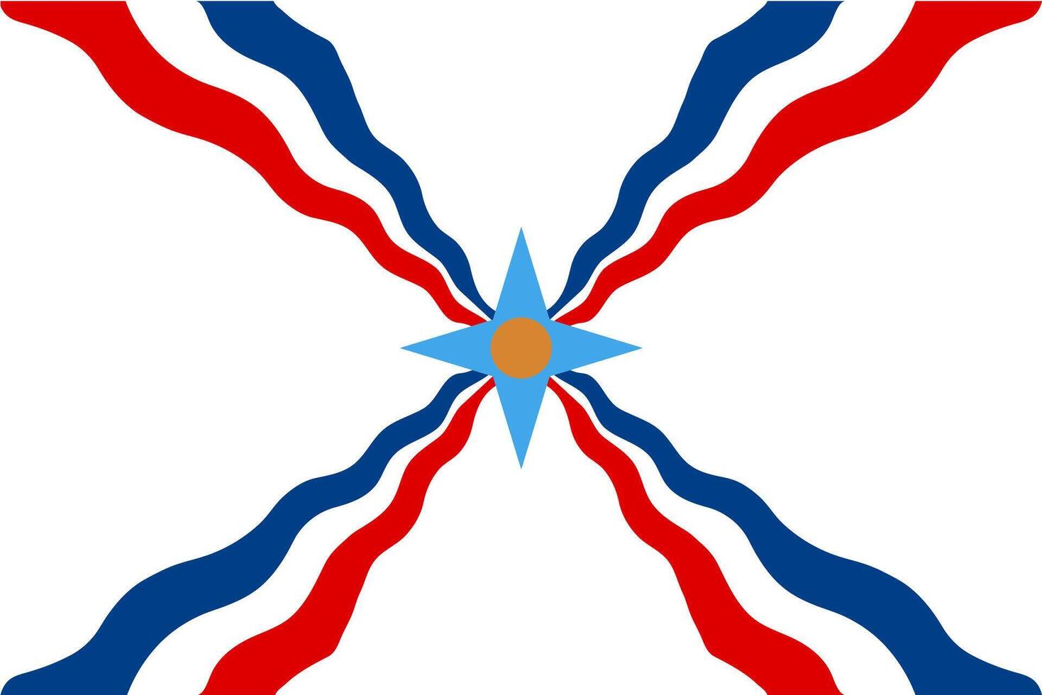 Flag of the Assyrians vector