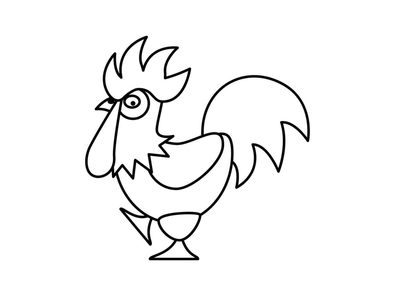 dibujado a mano pollo gallina colorante libro vector ilustración