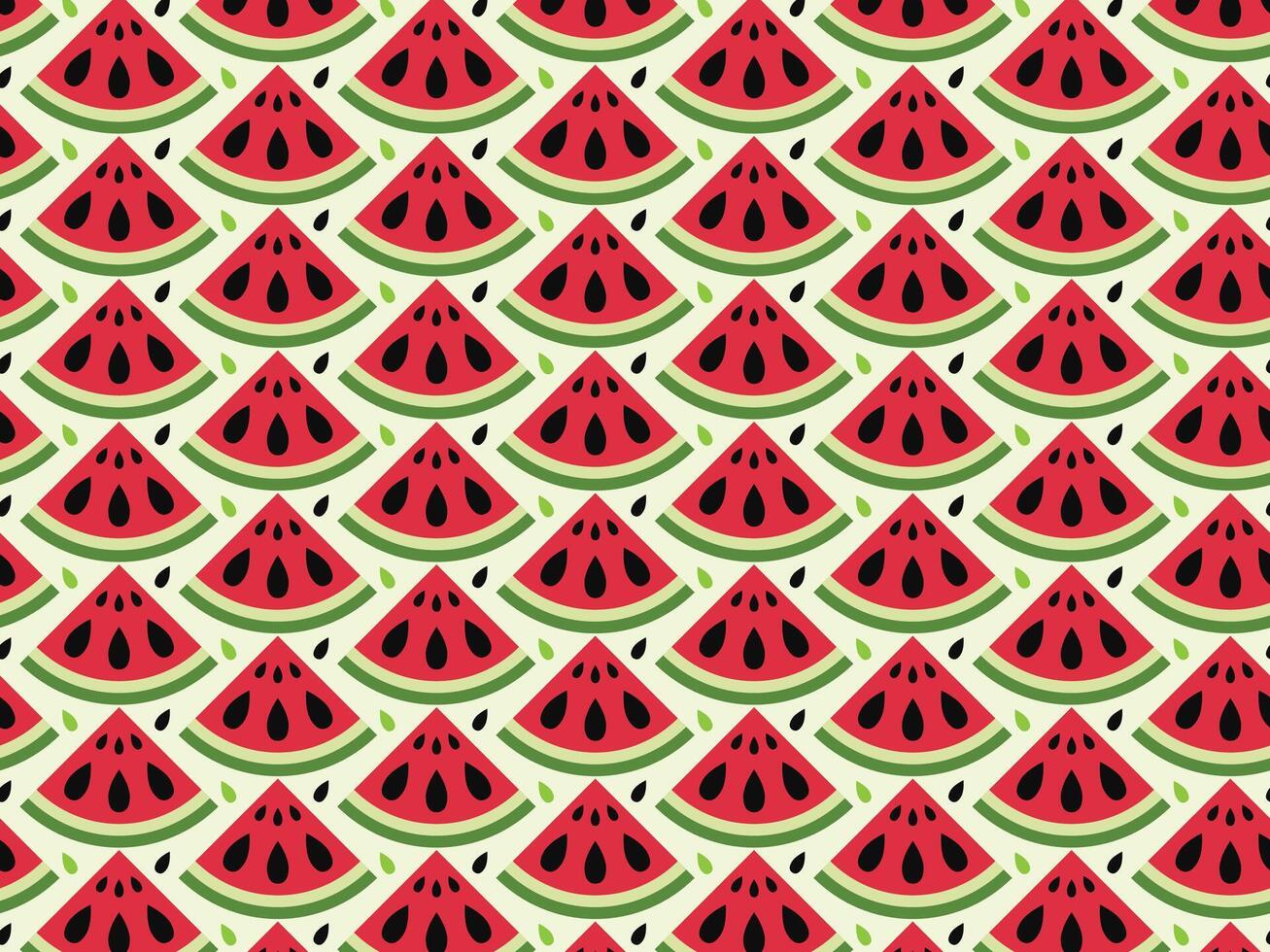 seamless vegetable watermelon food vector pattern