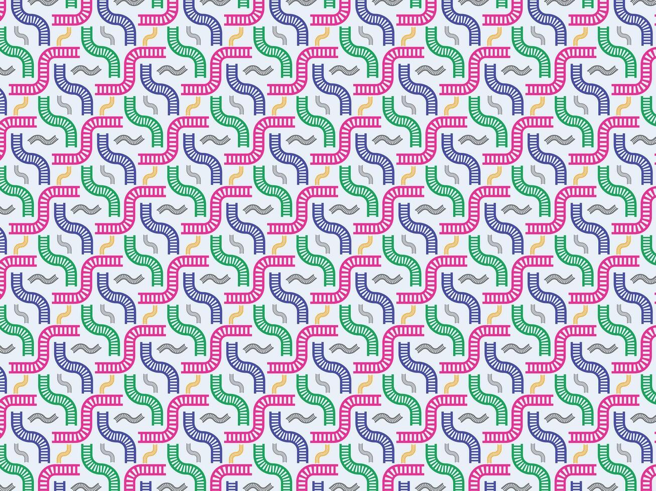 Seamless hand-draw colorful geometric dash line pattern vector