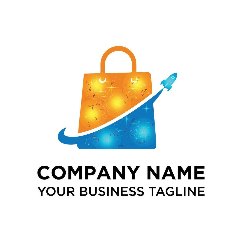 Space shopping logo Design vector