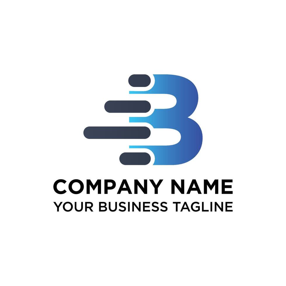 Letter B Tech logo design vector