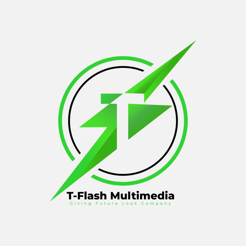 T Flash Multimedia Vector logo Design. Pro Vector