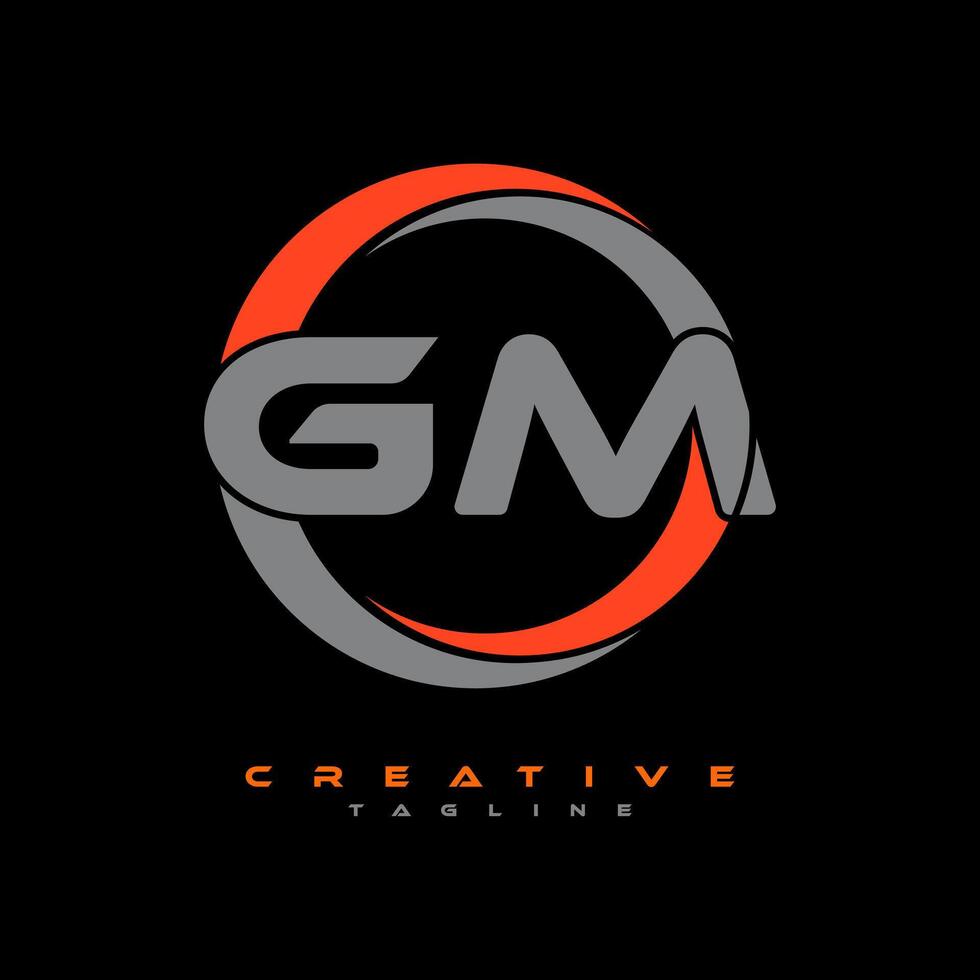 GM letter logo design on black background. GM creative initials letter logo concept. GM letter design. Pro Vector