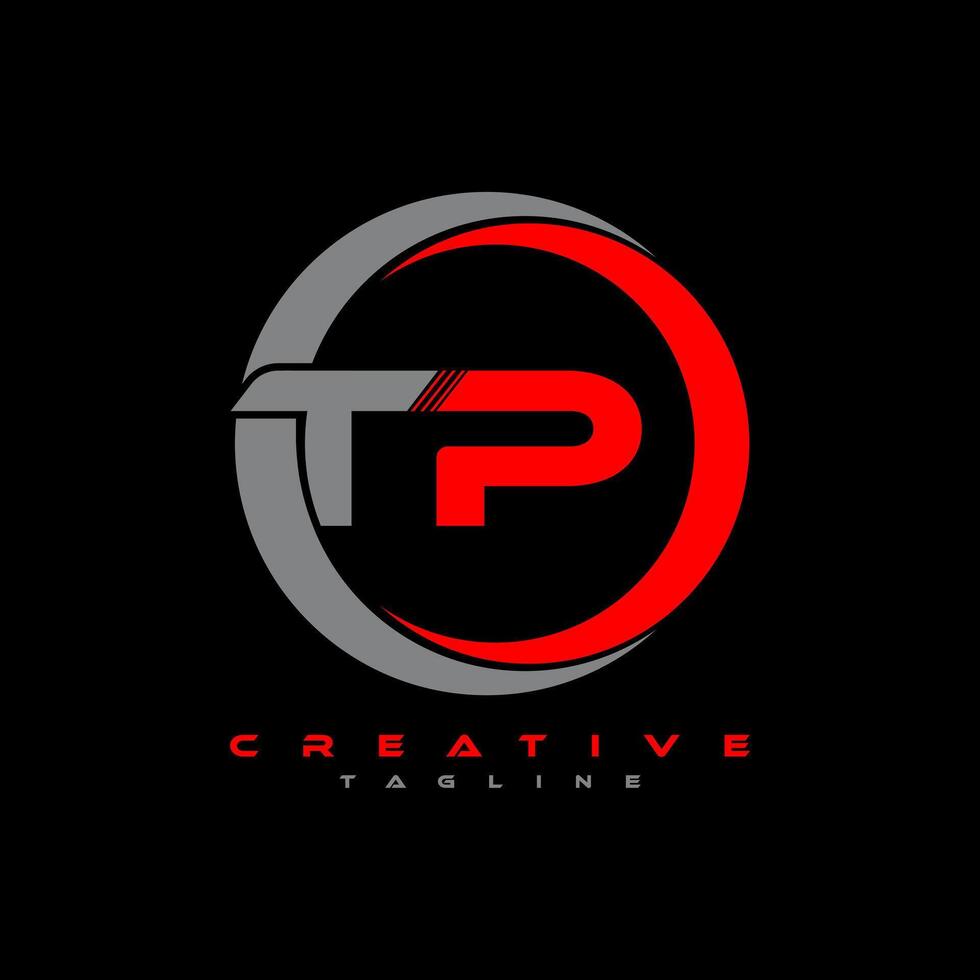 TP letter logo design on black background. TP creative initials letter logo concept. TP letter design. Pro Vector