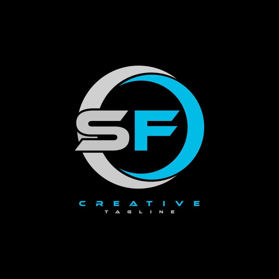 sf letra logo diseño en negro antecedentes. sf creativo iniciales letra logo concepto. sf letra diseño. Pro vector