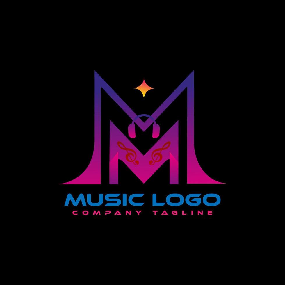 inicial letra metro música logo. mm símbolo podcast logo icono vector modelo. Pro vector