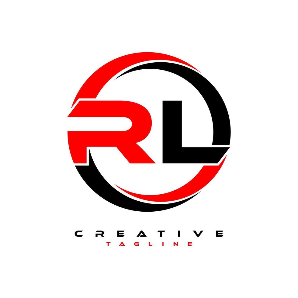 RL letter logo design on black background. RL creative initials letter logo concept. RL letter design. Pro Vector