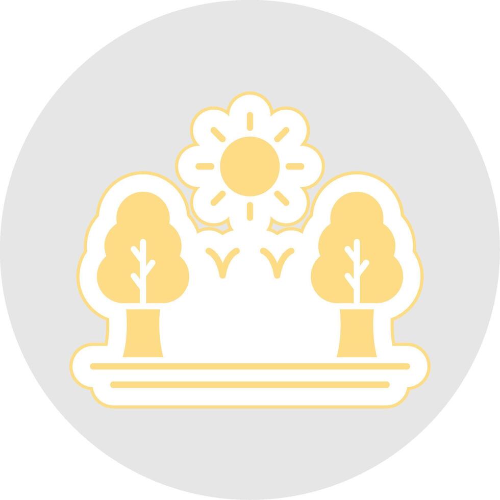 Forest Glyph Multicolor Sticker Icon vector