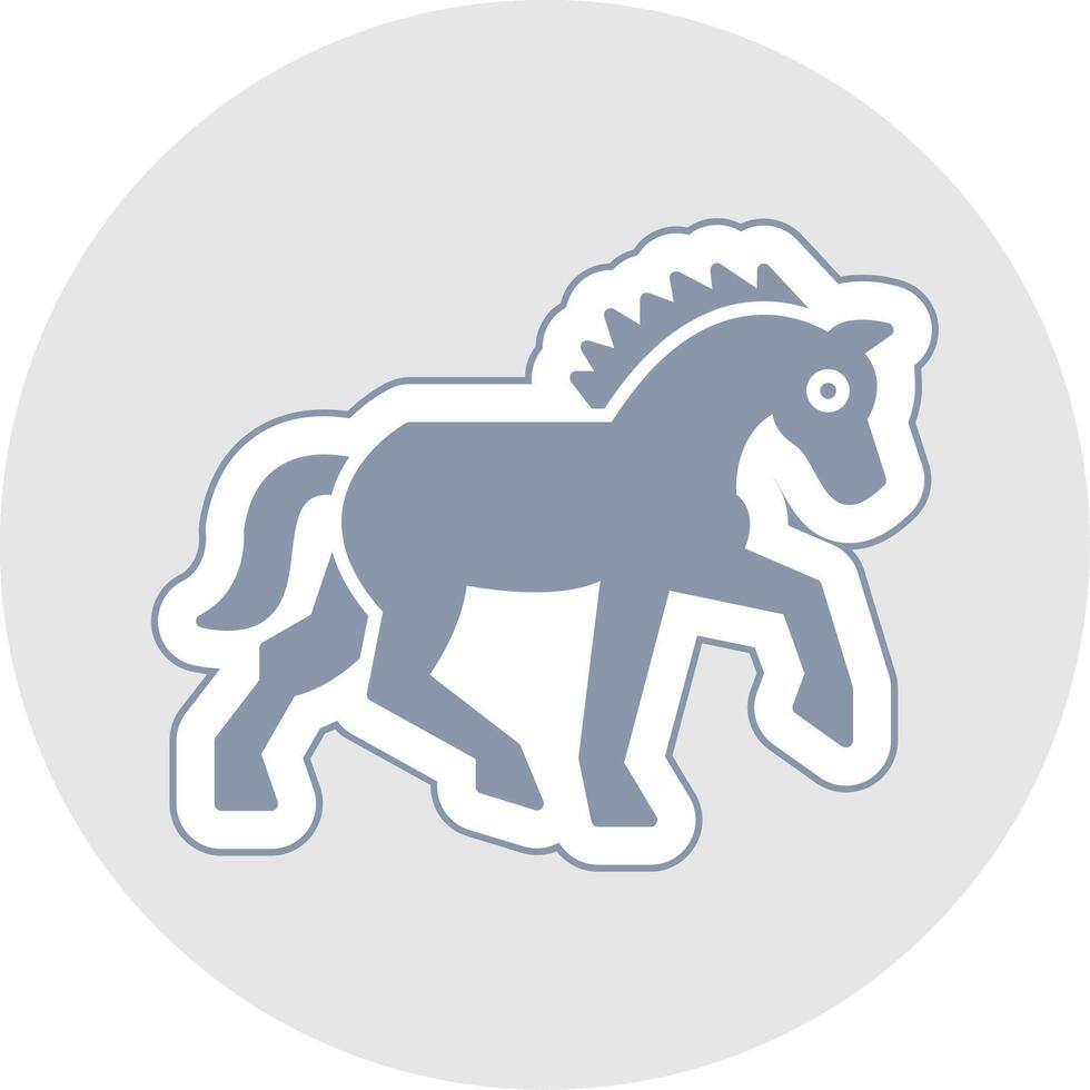 Horse Glyph Multicolor Sticker Icon vector