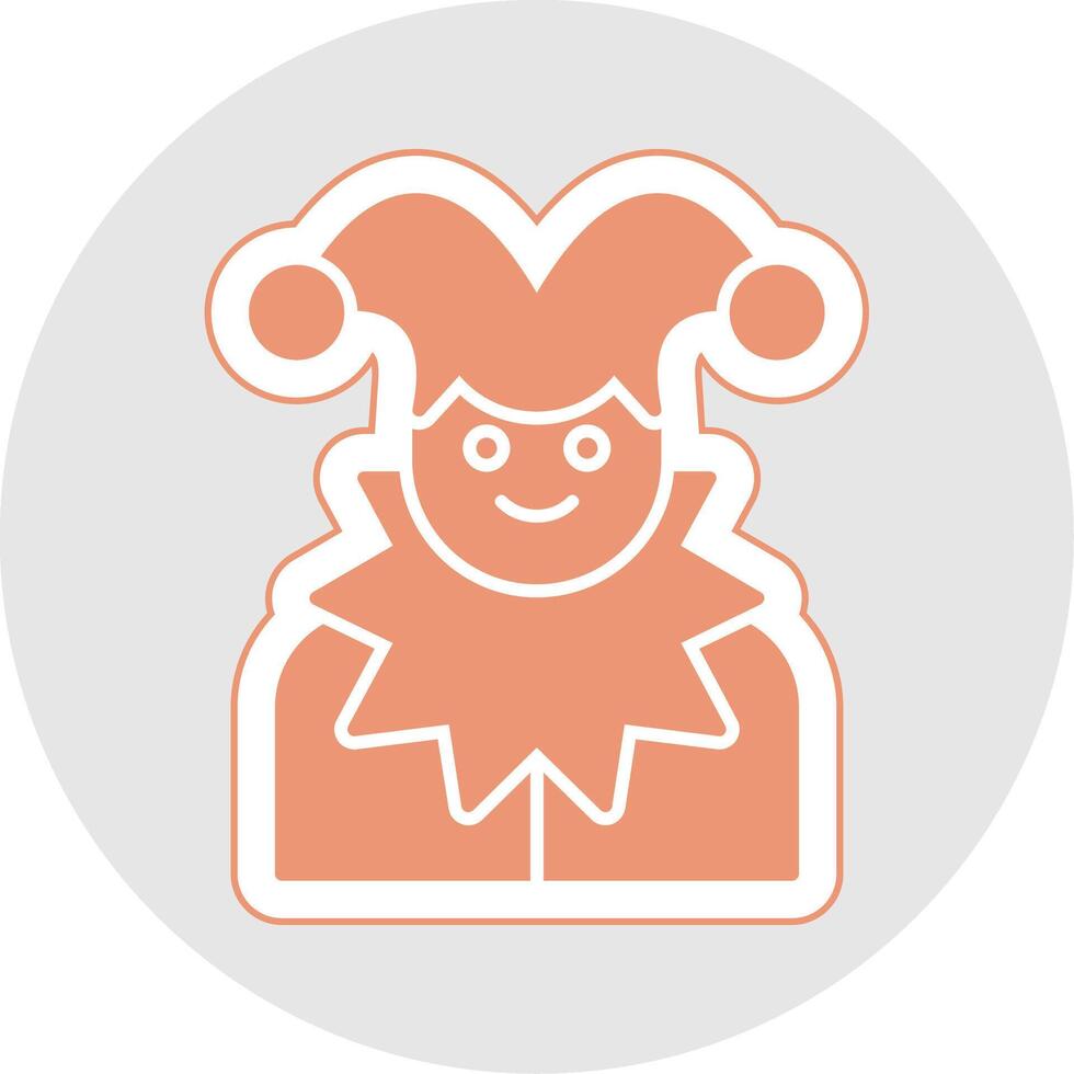 Jester Glyph Multicolor Sticker Icon vector