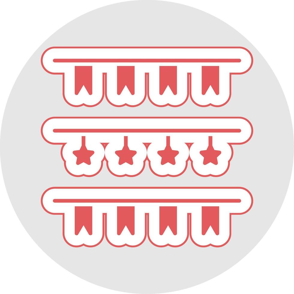 Garland Glyph Multicolor Sticker Icon vector